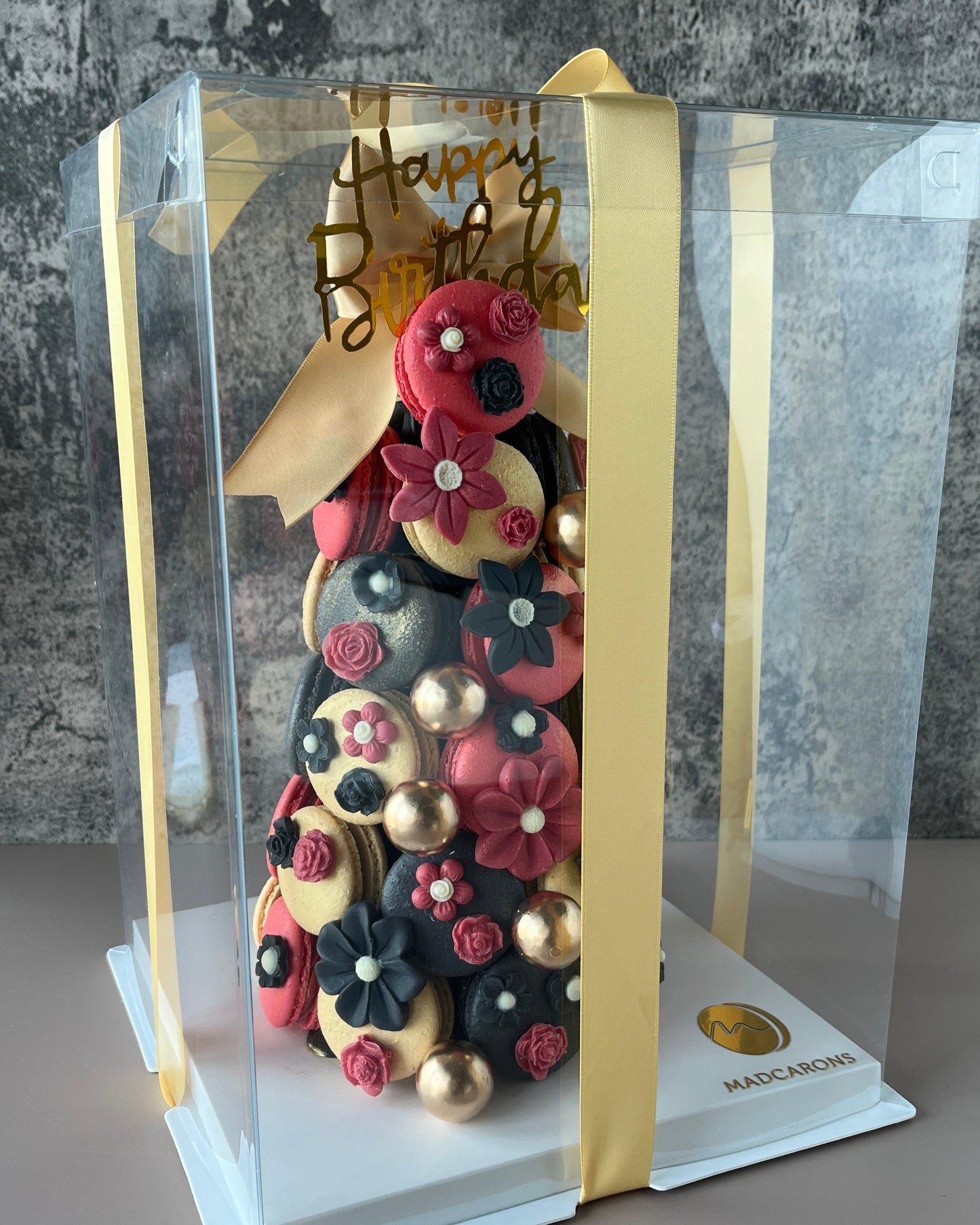 Red Black Theme Macaron Tower