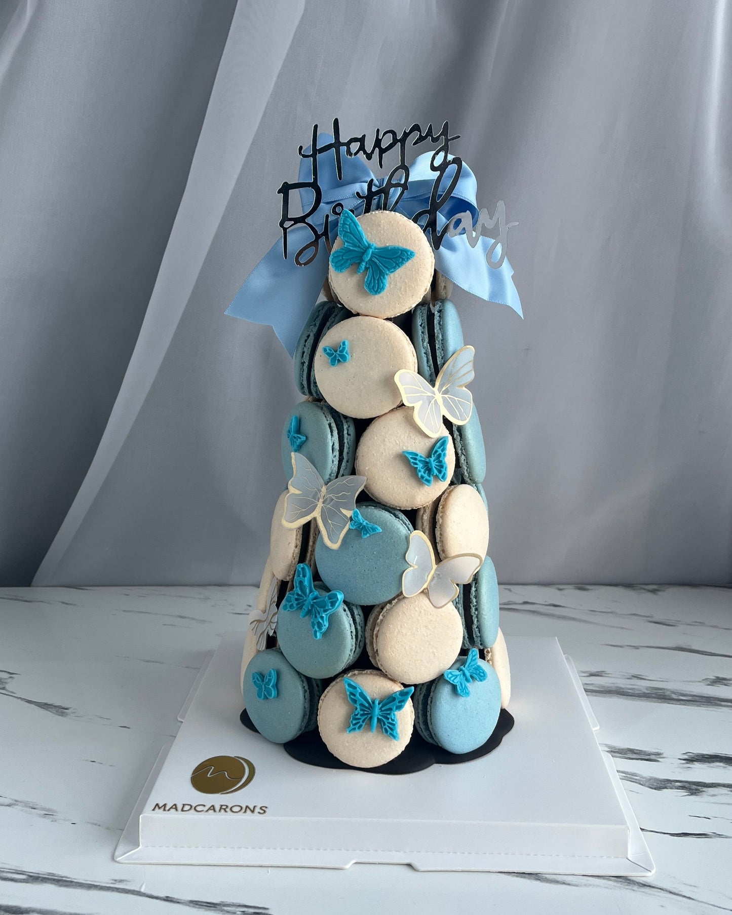 Blue Theme Macaron Tower