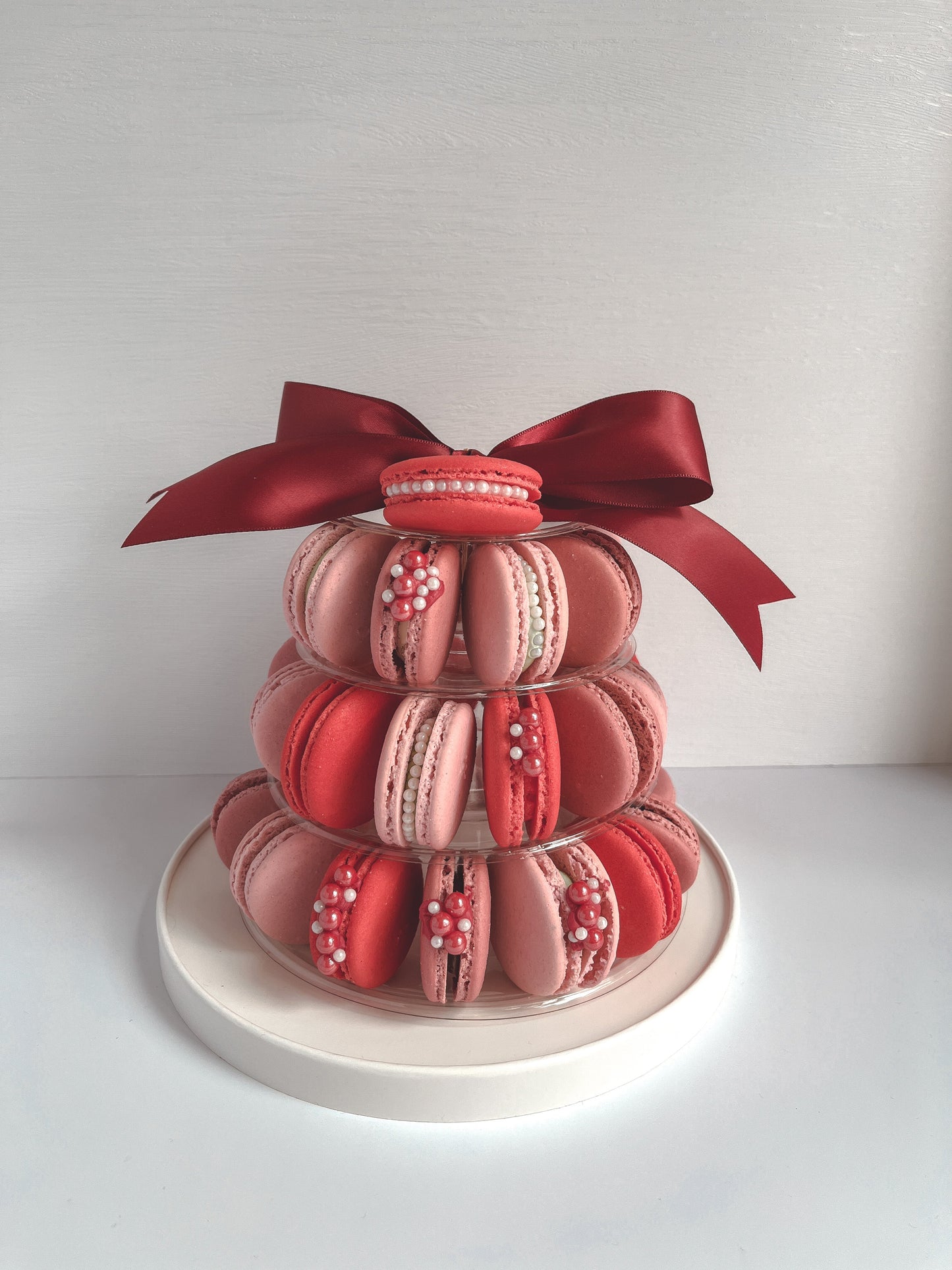 Red 4 Tier Macaron Tower