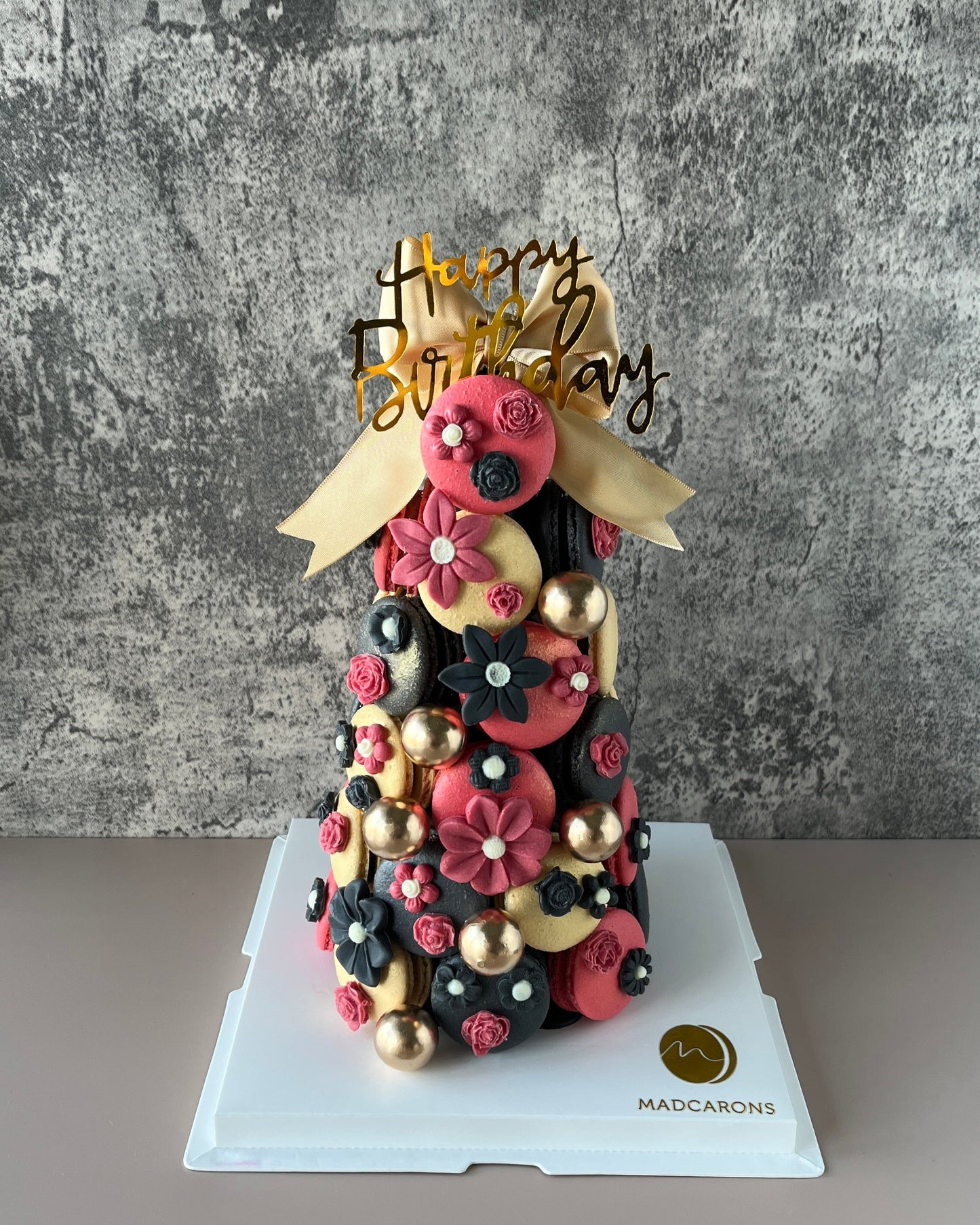 Red Black Theme Macaron Tower