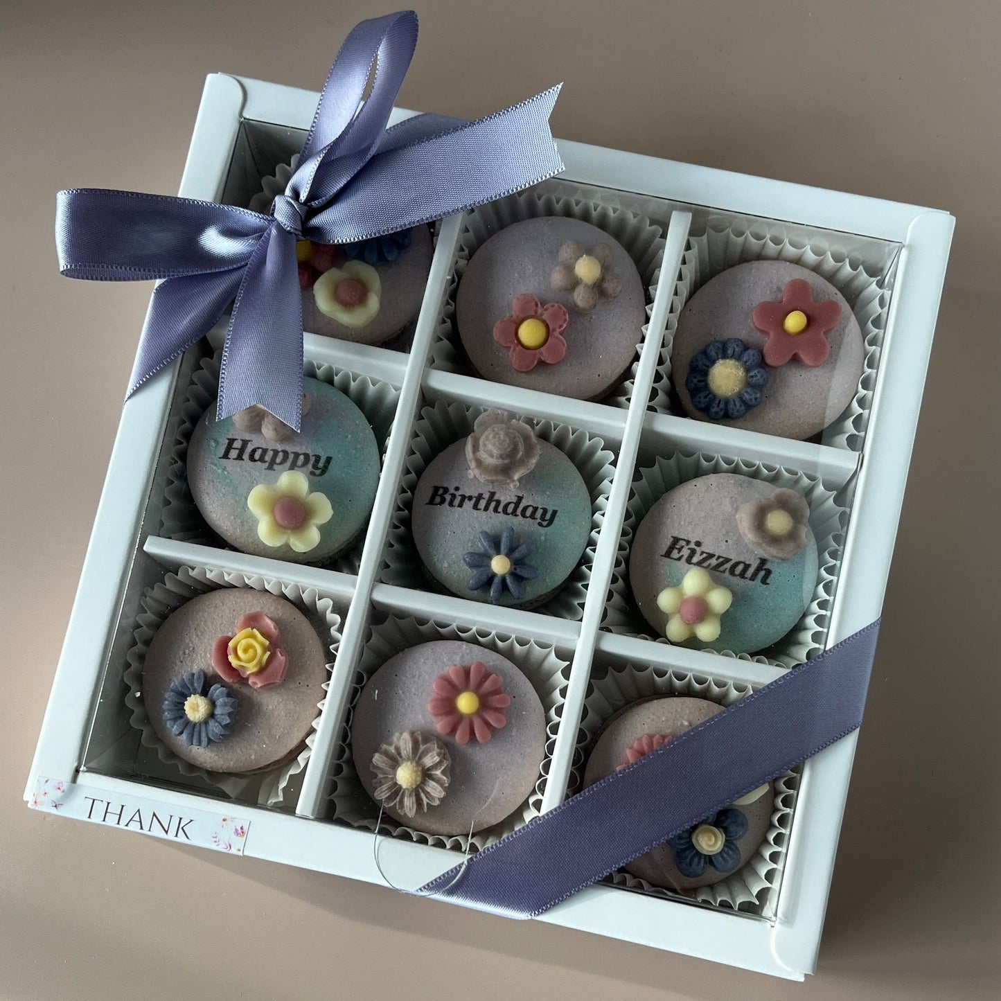 Assorted 2D Floral Macarons