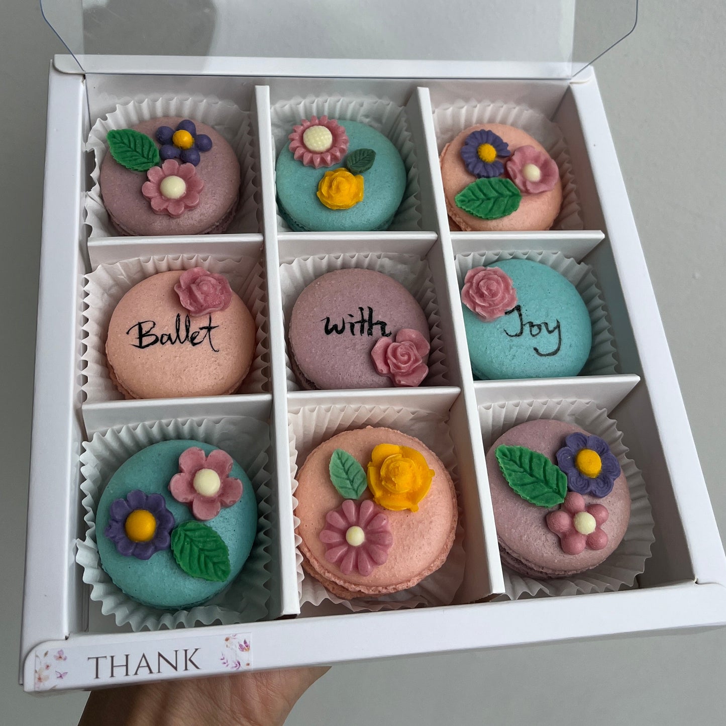 Assorted 2D Floral Macarons